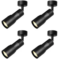 4X Justerbar 10-60 Smal Strålvinkel 3000k Takmonterad Spotlight 7W Zoombar Spotlight med Zoomfunktion