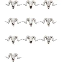 Torribaly 10X Kreativt Harts Fårhuvud Skalle Huvud Vägghängande 3D Djur Longhorn Skulptur Figurer Hantverk Horn Heminredningsdekorationer
