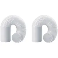 Typecat 2X Avgasslang 130 Mm, Avgasslang för Luftkonditionering, PVC-Slang, LuftkonditioneringsröR, Ventilationsslang, InfäLlbar 2 M