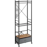 SoBuy Klädhängare Mörkgrå med låda 60x32x175 cm