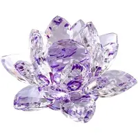 Tlily F Kristall Lotus Blomma Statyett Alla HjäRtans BröLlopsdekor Glas Hantverkskollektion Pappersbordsdekorationer Souvenirpresent