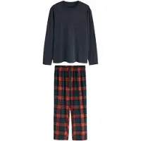 Next Pyjamas lång marinblå / röd