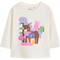 Next T-shirt 'Pferd' ecru / brun / syrén / rosa