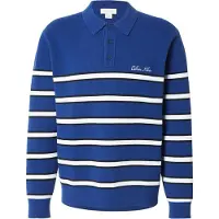 Calvin Klein Cotton Stripe Polo Jumper