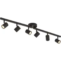 QAZQA Modern svart 6-ljus takspotlight GU10 50mm med bakgrundsbelysning och 3-stegsbrytare - Back Up