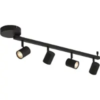 QAZQA Modern svart 4-ljus takspotlight GU10 50 mm inkl. bakgrundsbelysning och 3-stegsbrytare - Back Up