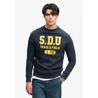 Superdry för män. M2014553A Felt Applique Relaxed marinblå sweatshirt (S), Casual, Bomull, Marino
