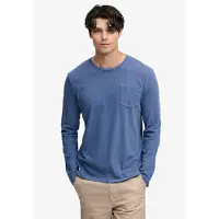 Superdry för män. M6010964A Bomullslinneskjorta med ficka, blå (M), Casual, Kort ärm