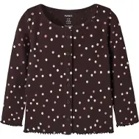 Name it Tröja - NmfVemia - Rib - Slim - Chocolate Plum/Small Dot - - 3 år (98) - Tröja