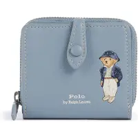 Ralph Lauren för kvinnor. 427P17882001 Kompakt plånbok Polo Bear blå (OSFA), Casual, Hud