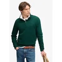 Superdry för män. M2014700A Sweatshirt med halv dragkedja Essential Serif Logo Half grön (L), Casual, Bomull