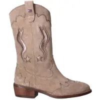 Tommy Hilfiger Suede Topstitch Flag Metallic Cowboy Boots