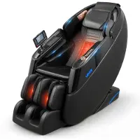 Vevor massagestol, 4D gravitationsfri helkroppsmassagestol med utdragbart fotstöd, automatiska lägen, krockkuddar, midje- och benvärme, Bluetooth-högtalare, pekskärmskontroll, för hemma- och kontorsbr