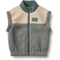 Wheat Fleeceväst - Teddy - Ask - Flint - - 5 år (110) - Fleecejacka