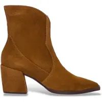 Wonders för kvinnor. M-6402 Charme bruna läderboots (40), Hud, 3 till 5 cm, Zip, Casual