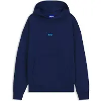 HUGO Cotton-terry loose-fit hoodie with logo details
