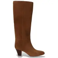 Ralph Lauren för kvinnor. 802P15715002 Emrsyn brunt läderstövlar (38), Hud, 3 till 5 cm, Zip, Casual