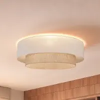 Duolla Taklampa Boho , Creme / bärnsten, Hall, Textil / tyger / siden, Taklampa