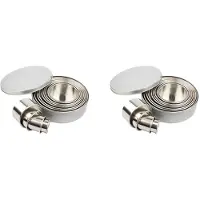 Tlily 2X Cookie Kex Cutter Set, Runda Rostfria Konditorivaror 24 Stycken med Rund Ask för Munkbakelser Fondantkaka