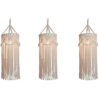 Tlily 3X Ljuskrona Boho Inredning Handvävd Charm Makrame Vägghängande Kreativ Hem Kos Heminredning Lampskärm Mandala