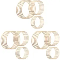 Typecat Bambu BlombåGe, 45-Pack 3 Storlekar DröMfåNgare Bambu Trä Cirkelring för BröLlopsinredning DröMfåNgare och Hantverk