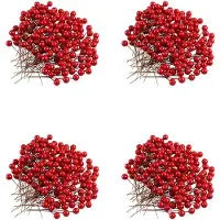 Typecat 800 Pcs Holly Berries Artificial Berries for Christmas Wreath Decorations Wreath Making Supplies Party Decoration