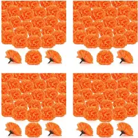 Typecat Ringblomma Blomhuvuden Bulk, 400 St Konstgjorda Blomhuvuden Siden Ringblomma Falska Blommor, Orange