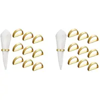Typecat 20 Stycken Guld Servettringar Metall Servettringhållare Modern Design Ringhållare Metall Halvcirkel Serviettspännen