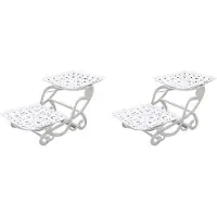 Typecat 2X 2 Tier Cake Dessert Holder Cupcake Pastry Biscuit Tray Holder Candy Buffet Fruit Holder Wedding Use A Square
