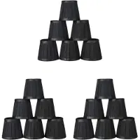 Typecat Clip på Lampskärmar Ljus Ljuskrona Lampskärmar för Tak Pendelljus Bordslampa Golvljus 18 St Svart
