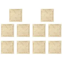 Typecat 10X Applikationer Av Naturträ Fyrkantiga Blomsnideri Dekaler Dekorativa Trälister för Skåpdörr Möbeldekor Hantverk 10X10Cm