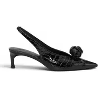 ROTATE för kvinnor. 116739100 Knot slingback läderskor svart (39), Hud, 3 till 5 cm, Ingen, Casual, Klassisk