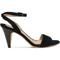 Ralph Lauren för kvinnor. 802P15730006 Sandal Gracy i svart fårskinnsmocka (35), Hud, 3 till 5 cm, Spänne, Casual, Parti, Klassisk