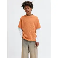 JACK&JONES JUNIOR Junior Sweatshirt 'JCOECHO' orange / vit