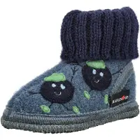 Haflinger Innerskor - Hüttenschuh Blaubeere - Taubenblau - - 25 - Innerskor
