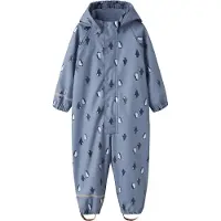Name It Mini Regnoverall m. Fleece - PU - NmmDry10 - Country Blue m. - - 1½ år (86) - Regnoverall