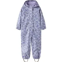 Name it Regnoverall m. Fleece - PU - NmfDry10 - Lavender m. Blom - - 5 år (110) - Regnoverall
