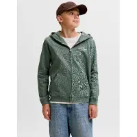 Jack & Jones Junior Sweatjacka 'JORNORREBRO TYPO' grön / naturvit