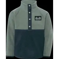 Didriksons Kids' Monte Half Button Dark Moss