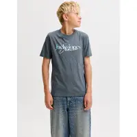 Jack & Jones Junior T-shirt 'JJTOM' ljusblå / grå / vit