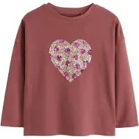Next T-shirt kastanjebrun / cappuccino / lila