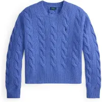 Ralph Lauren för kvinnor. 211A91216012 Blå tröja i ull och kashmir (XS), Casual, Lång ärm