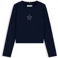 Tommy Hilfiger Diamanté Star Flag Extra Slim Long Sleeve T-Shirt