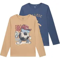 Name it T-shirt 'VUX' mörkbeige / marinblå / ljusblå / mörkröd