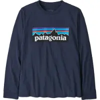 Patagonia K's L/S P-6 Logo T-Shirt New Navy