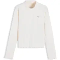 Tommy Hilfiger Essential Ruffle Ribbed Long Sleeve Top