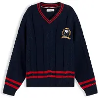 Tommy Hilfiger Peanuts Crest Embroidery Cable Knit Jumper