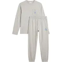Calvin Klein Underwear Pyjamas lång royalblå / gråmelerad / vit