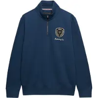 Superdry för män. M2014584A Vintage Athletic Half-tröja med halv dragkedja, blå (S), Casual, Bomull