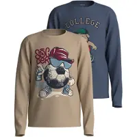 Name it T-shirt 'VUX' mörkbeige / marinblå / ljusblå / mörkröd